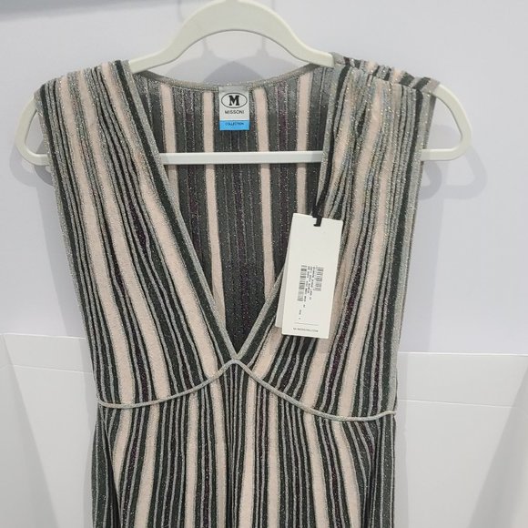 ✅ NWT M Missoni Collection Metallic Striped Dress Size 44 (IT) = US8 $650 NWT's - Picture 10 of 14